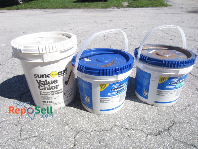 Lot 31-3296 - (3) Containers of Chlorine Tablets - All Partially Full, Approx. 53lbs Total