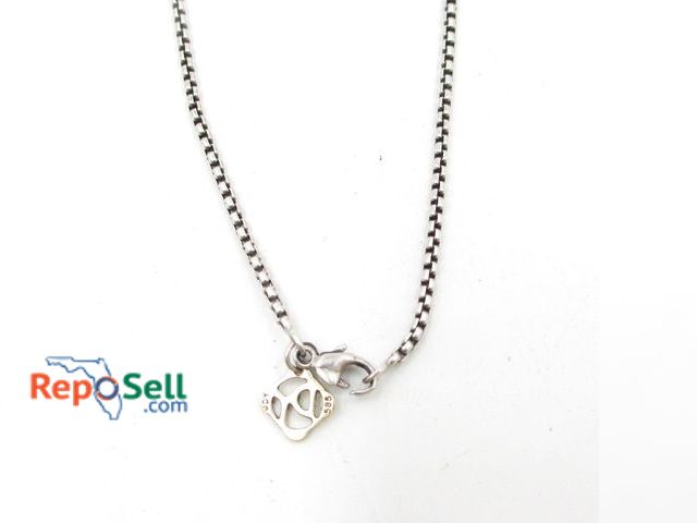 Lot 31-5011 - Vintage David Yurman .925 Silver 16" Box Chain and 14K Tag - 6.0g total - Clasp needs repair