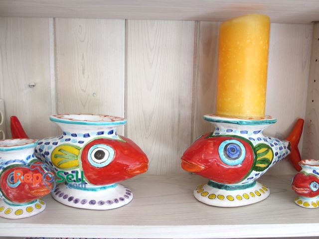 Lot 31-1028 - (4) Fish Candle Holders - Made in Italy For Vietri