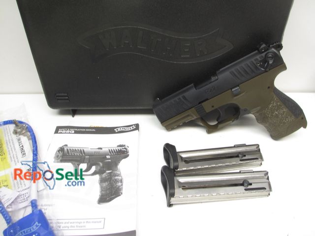Lot 31-6155 - Walther P22 Pistol with (2) Mags, 3.26" Barrel, Hard Case, Like New - Serial WA50850x