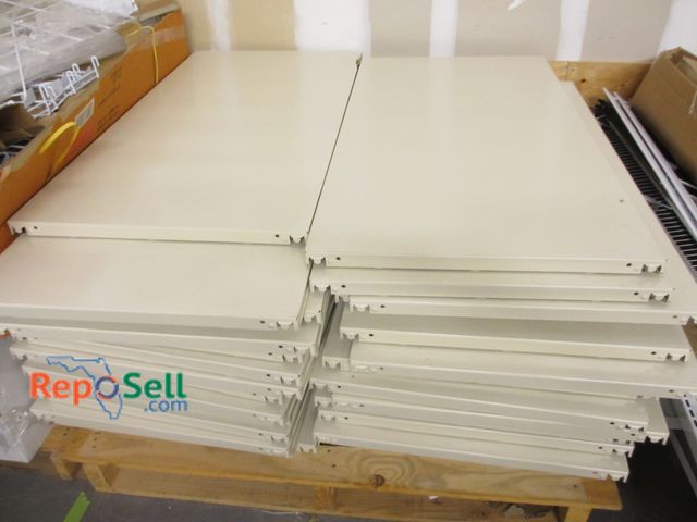 Lot 31-3046 - Approx (30) Metal Shelves 47"x24" - Cream Color