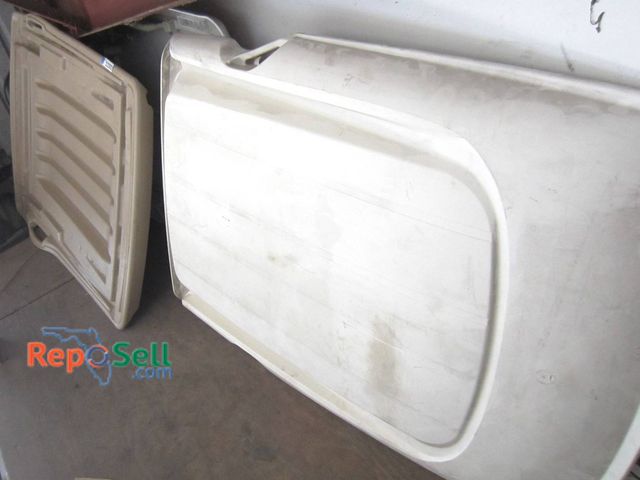 Lot 31-1100 - 3 Club Car Golf Cart Roofs With Miscellaneous Parts, HDPE Construction, White, Used Condition