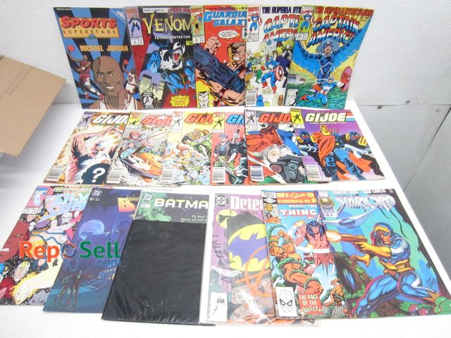 Lot 31-5394 - (95) Vintage Comic Books Some in Sleeves: G.I. Joe, Venom, Michael Jordan, Midnight Sons, Spiderman,...