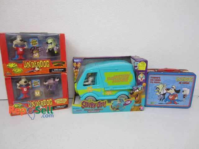 Lot 31-1229 - Scooby Doo and Underdog Toys and Underdog Metal Lunch Box.