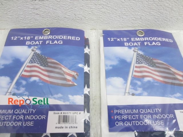 Lot 31-7049 - (2) New 12"x18" Embroidered Boat Flags