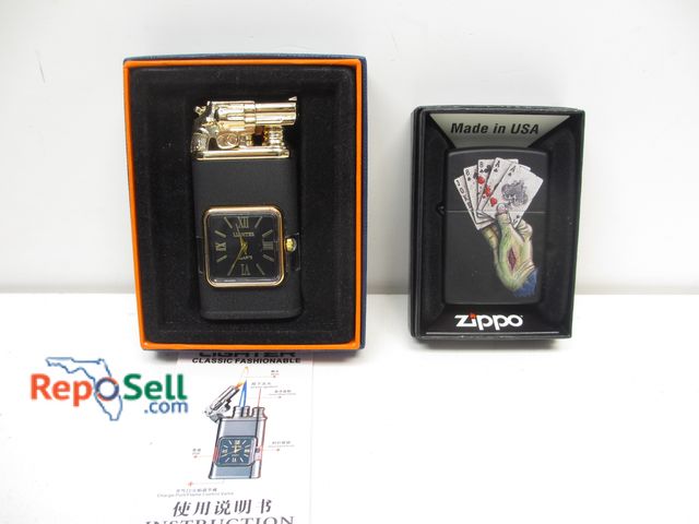 Lot 31-4034 - (2) New Lighters in Box: Zippo Dead Mans Hand and Fashion