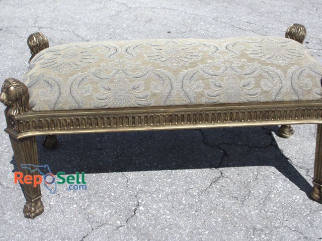 Lot 31-9217 - Cushioned Bench 44"L with Lion Leg Design