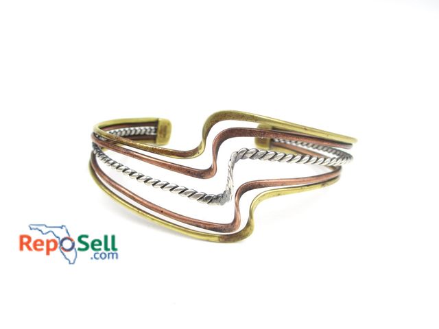 Lot 31-8004 - .925 Silver, Brass and Copper Cuff Bracelet with Box