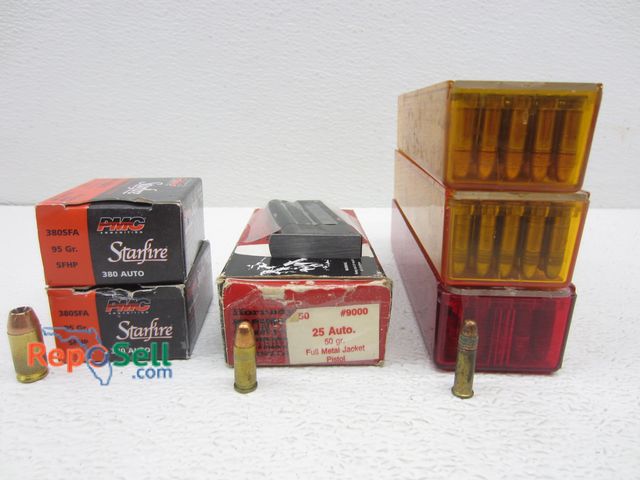 Lot 31-3495 - Approx (375) Rnds Ammo: 380 Auto, 25 Auto, 22LR, (1) Clip