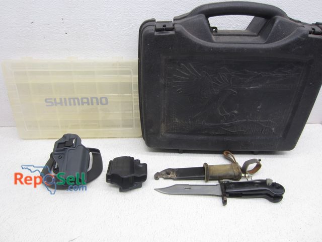 Lot 31-6273 - Sporting Lot: Gun Holsters, Bayonet, Case, Tackle Box