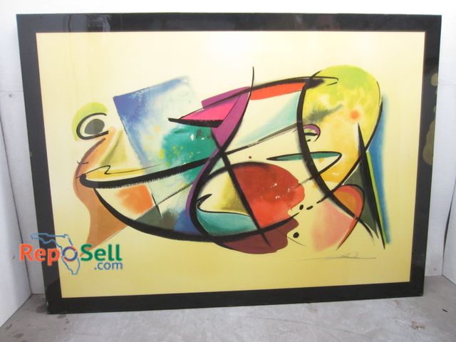 Lot 31-1120 - Large Signed Abstract Art 59" by 73