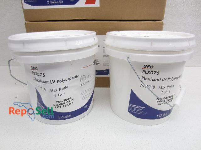 Lot 31-7247 - (3) 2 Gallon Kits of Silver Gray Plexicoat LV Polyaspartic #PLX075