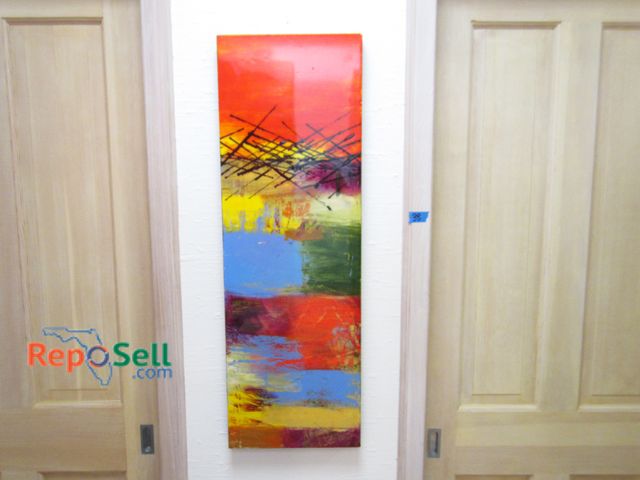 Lot 31-1202 - "Evening View of the Water" by Liz Williams, Lacquered Paint on Canvas, 12"x36" (#38)
