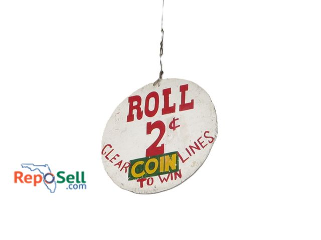 Lot 31-1364 - Roll 2 Cent Metal Sign - Attached at ceiling