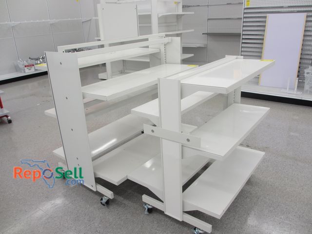 Lot 31-3051 - (2) Rolling Display Shelves, Double Sided, (1) 42" &amp; (1) 49"