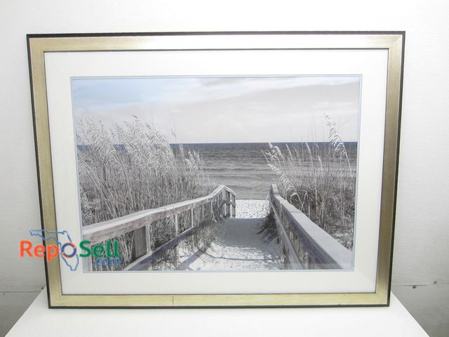 Lot 31-2146 - Framed Beach Art 44"x33.5"