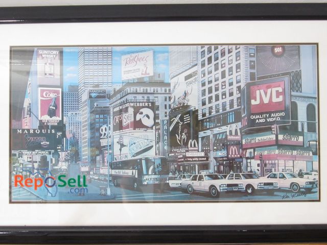 Lot 31-1014 - Framed Art Print  Signed by Ken Keeley Times Square Day 43" x 26"