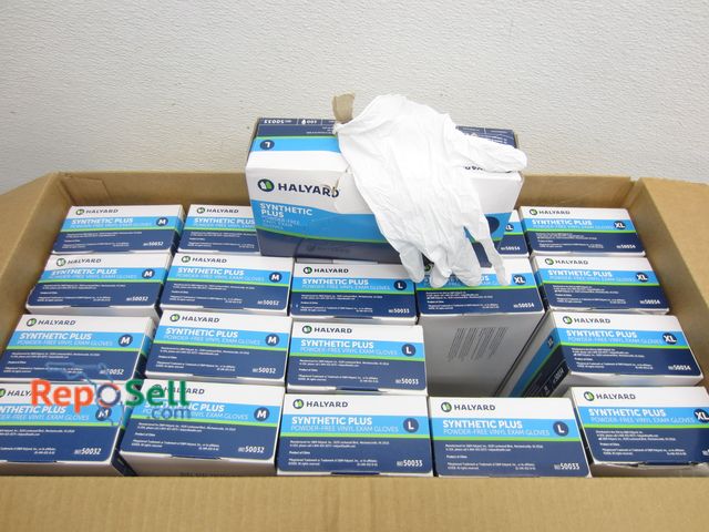 Lot 31-3386 - (2000) Halyard Vinyl Exam Gloves - Med,LG,XL - (20) Boxes