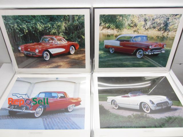 Lot 31-1236 - (4) Framed Auto Prints:: Corvette, Bel Air, Thunderbird - 16" x 20