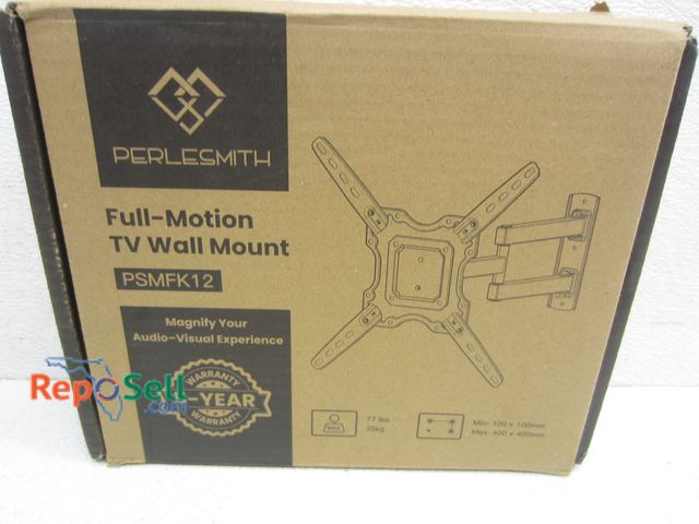 Lot 31-3242 - Perlesmith Full Motion TV Wall Mount - 77lbs Max, #PSMFK12
