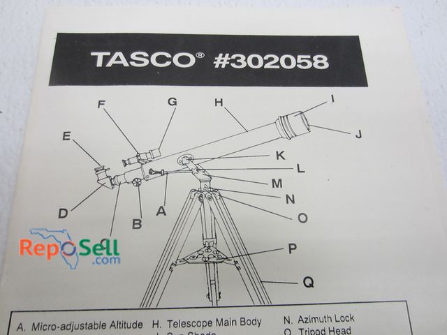 Lot 31-3050 - Tasco Telescope #302058 with Original Box, Instructions