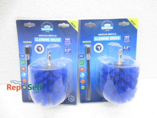 Lot 31-9104 - Two new Diamond Shine medium-bristle cleaning brushes.