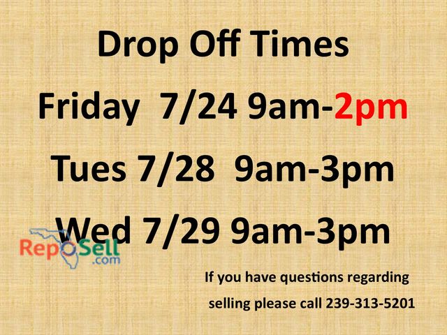Drop Off Times & Consignment Info