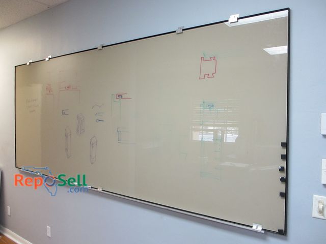 Lot 31-8173 - Extra Large Glass Dry Erase Board 121" x 50" - Buyer must remove from wall