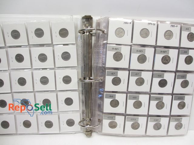 Lot 31-8044 - Coin Collection: Binder with Nickels 1939-1995 and Pennies 1936-1974 - Most Nickels from 1939 &amp; ...