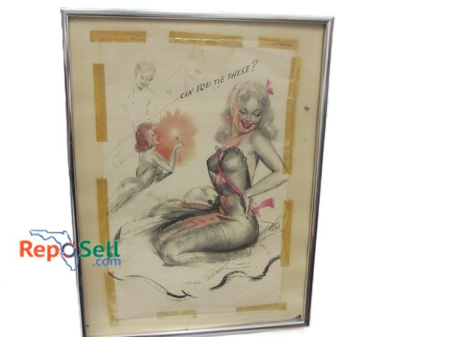 Lot 31-1206 - Vintage "Can You Tie These" Marc Theeson Framed Original Wall Art; 16" x 12"
