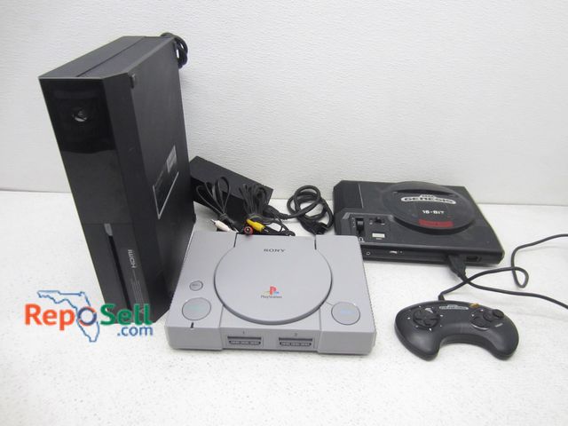 Lot 31-9215 - Game console lot; Xbox One (powers on), Sega Genesis with controller (missing cord) &amp; PlayStatio...