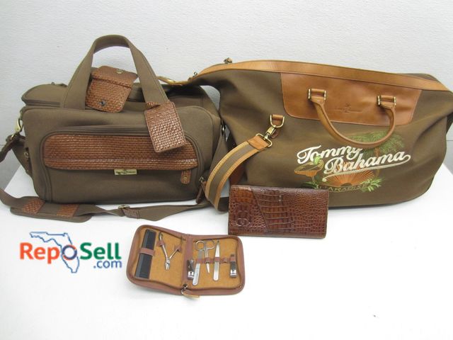 Lot 31-5336 - (2) Tommy Bahama Carry-On Small Travel Bags, Wallet &amp; Clipper Set