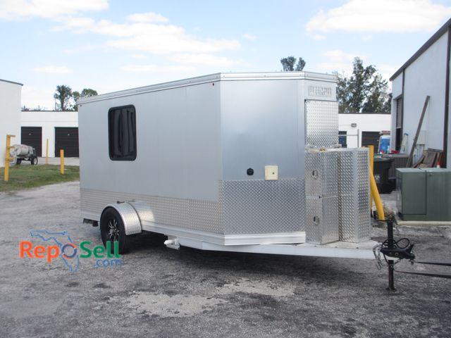Lot 31-1900 - 2022 Weeroll Silver Moon Cargo Trailer 12' x 6' Aluminum Diamond Plate Cargo Trailer with Conversion...
