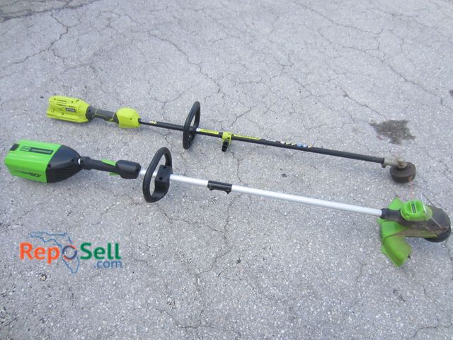 Lot 31-6117 - Ryobi And Greenworks Battery Powered String Trimmers, Untested, Tools Only