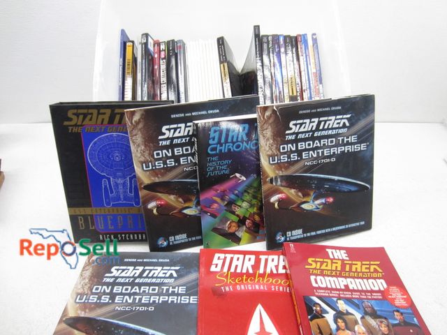 Lot 31-9488 - Lot of Mostly Star Trek Hard Cover Books &amp; Sticker Books with Tote