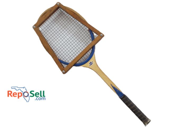 Lot 31-1219 - 40"  Vintage Blue Star Tennis Racquet Advertising Model; 40" x 13"w