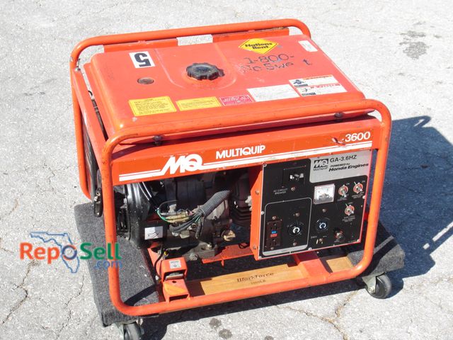 Lot 31-1276 - Multi Quip 3600 Generator Honda 8.0 - Has Compression