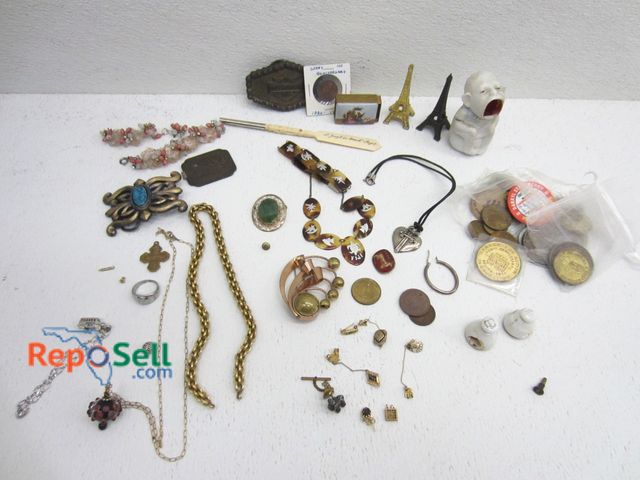 Lot 31-1140 - Estate Lot: Costume Jewelry, Foreign Coins, Decor, etc.