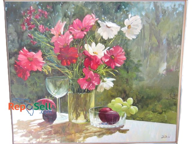 Lot 31-1215 - "Still Life With Cosmos" by D'Orsi, 37"x31"  (#41)