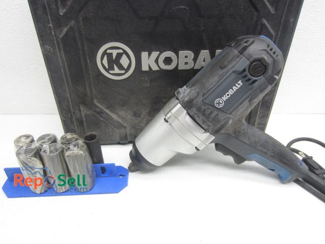 Lot 31-9147 - Kobalt Corded Impact Wrench with Sockets and Case - Powers On