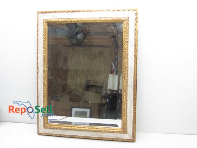 Lot 31-1196 - Framed mirror, 30 inches by 24 inches, with real gold leaf.