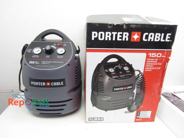 Lot 31-5362 - New Porter Cable 150 PSI 1.5 G Portable Compressor #CMB15 - Some Box Damage