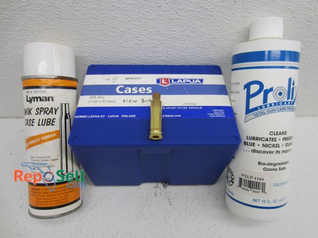 Lot 31-6209 - (100) New Lapua .308 Win Brass, (2) Lubricant
