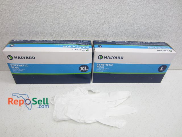 Lot 31-5095 - (2,000) Halyard Synthetic Plus Exam Gloves LG/XL - (20) Boxes Of Gloves