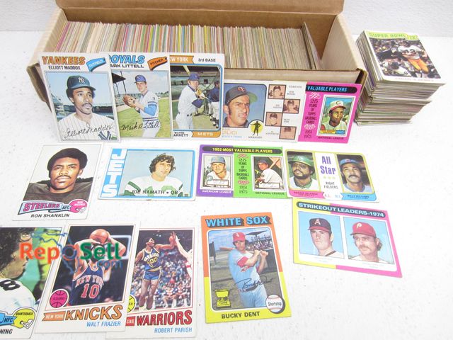 Lot 31-3190 - Lot of 1970's Baseball, Football &amp; Basketball Cards: Reggie Jackson, Roger Maris, Archie Manning...