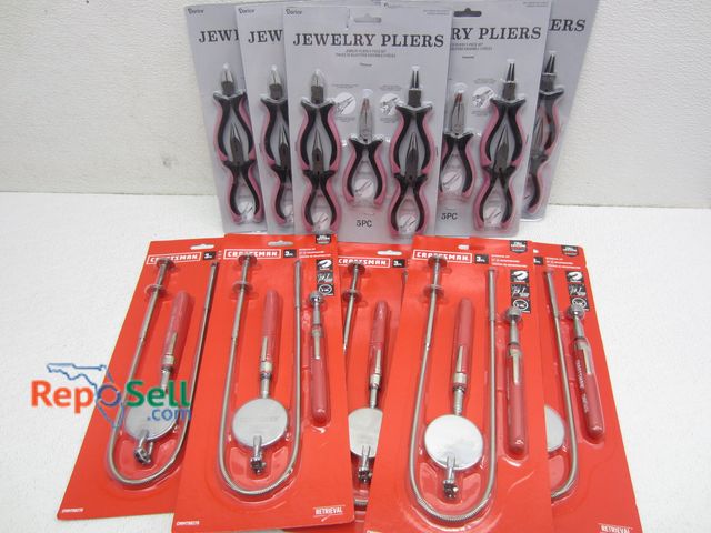 Lot 31-1219 - (5) 5pc Jewelry Plier Sets &amp; (5) Craftsman 3pc Mechanic Magnetic Retrieval Sets - All New