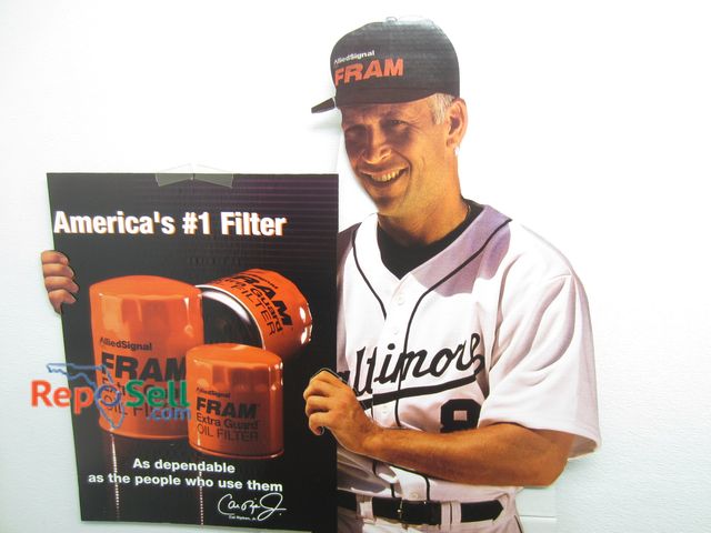 Lot 31-5393 - Cal Ripken Fran Oil Filter Retail Cardboard Display with Shipping Box