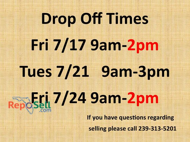Drop Off Times & Consignment Info