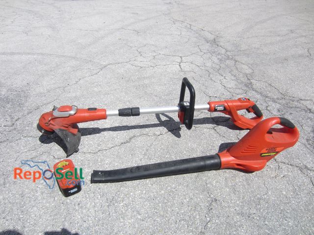 Lot 31-6111 - (2) Black &amp; Decker Tools w/(1) Battery: 1-Weed Wacker, 1-Blower - All Untested, Has Battery But ...