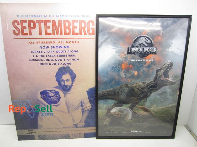 Lot 31-6296 - Spielberg/ET Poster and Framed Jurassic World Poster
